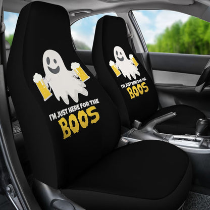 I’m Just Here For The Boos Funny Ghost Car Seat Covers 212001 - YourCarButBetter