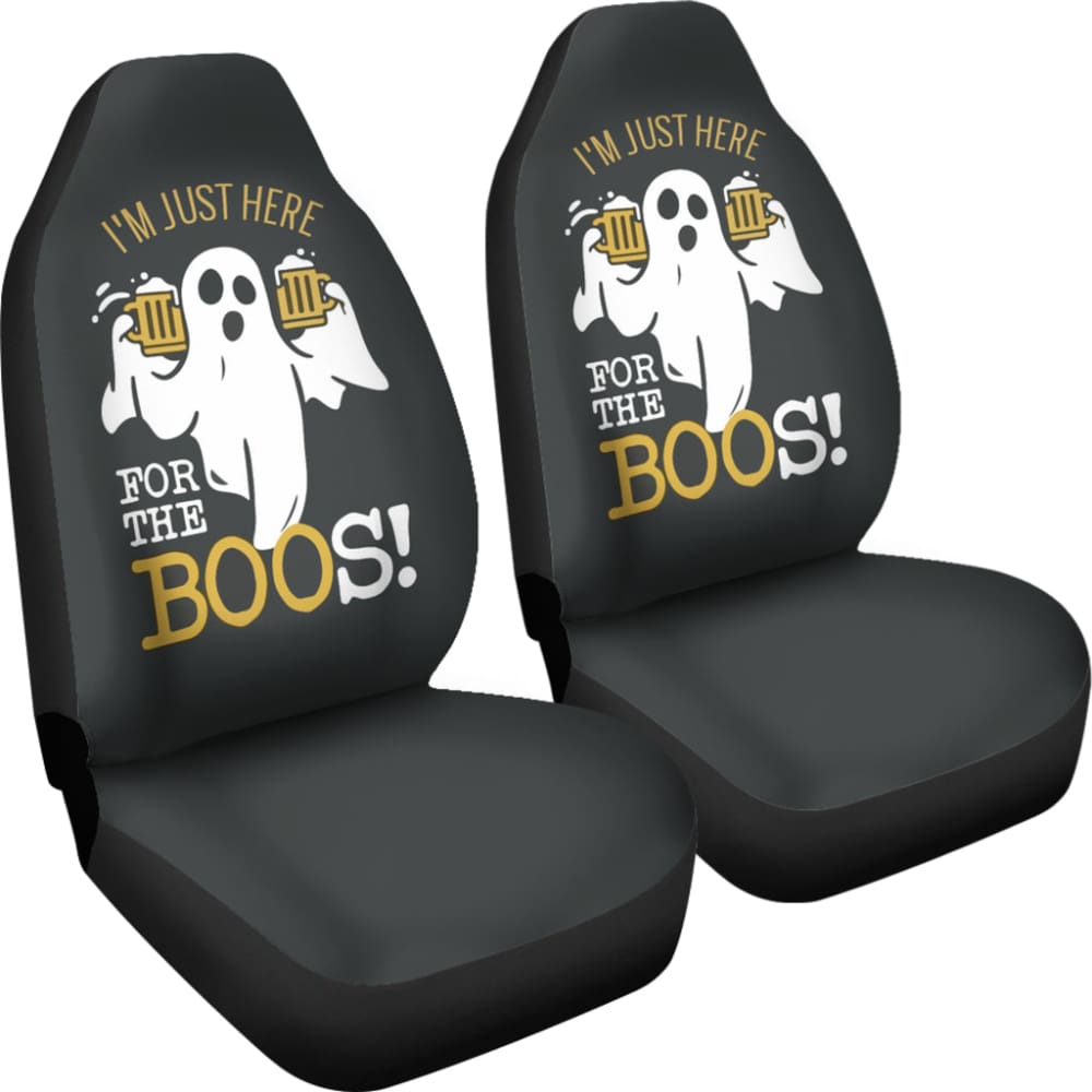 I’m Just Here For The Boos Funny Halloween Ghost Car Seat Covers 212001 - YourCarButBetter