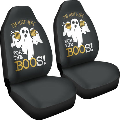 I’m Just Here For The Boos Funny Halloween Ghost Car Seat Covers 212001 - YourCarButBetter