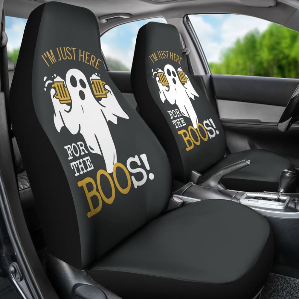 I’m Just Here For The Boos Funny Halloween Ghost Car Seat Covers 212001 - YourCarButBetter