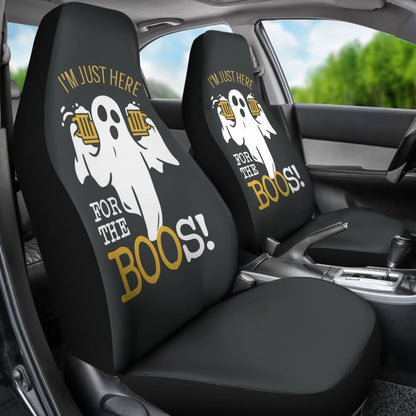 I’m Just Here For The Boos Funny Halloween Ghost Car Seat Covers 212001 - YourCarButBetter