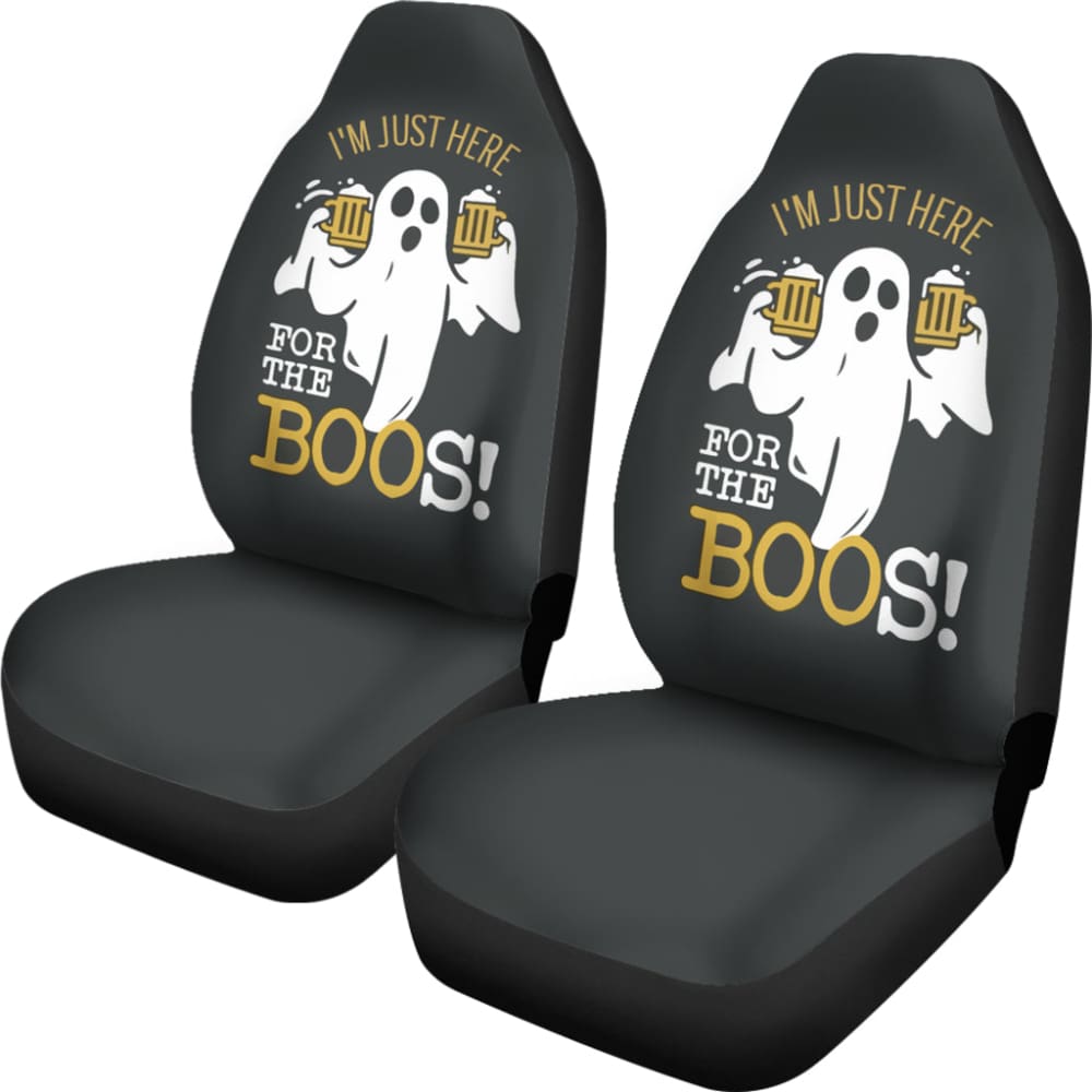I’m Just Here For The Boos Funny Halloween Ghost Car Seat Covers 212001 - YourCarButBetter