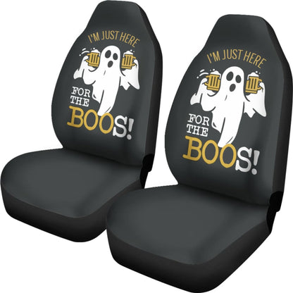 I’m Just Here For The Boos Funny Halloween Ghost Car Seat Covers 212001 - YourCarButBetter