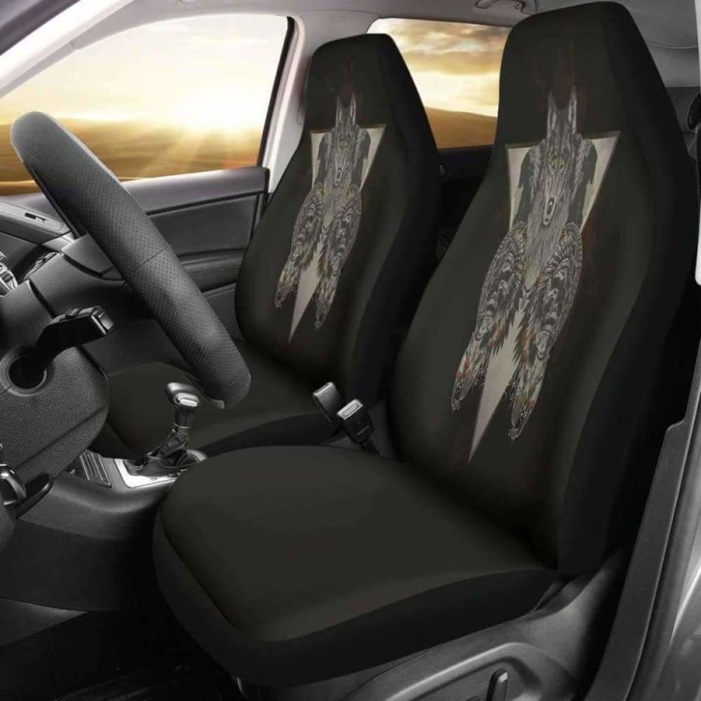 Indians Wolf Skull Car Seat Covers 202004