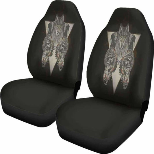 Indians Wolf Skull Car Seat Covers 202004