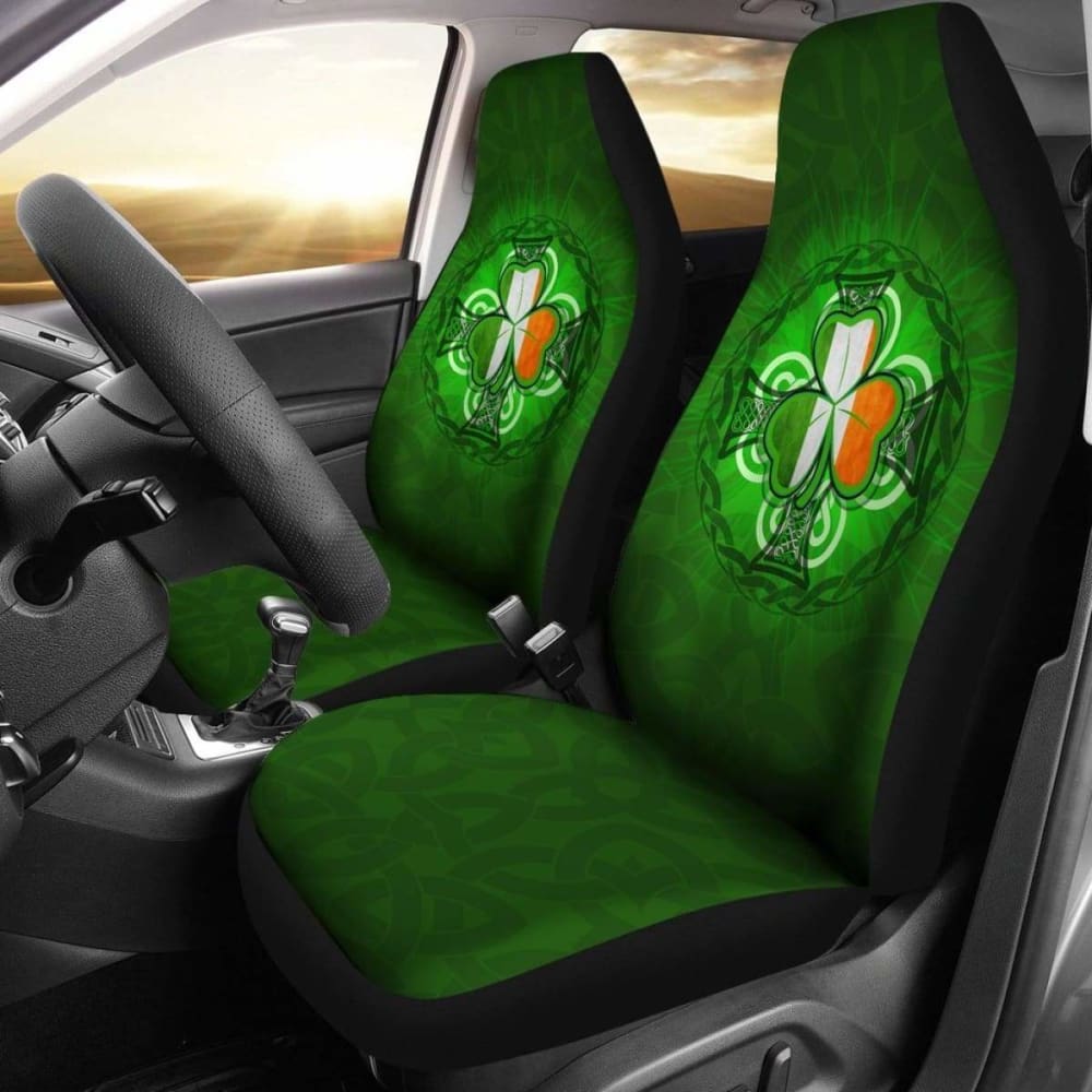 Ireland Car Seat Cover - Shamrock With Celtic Cross - 160905