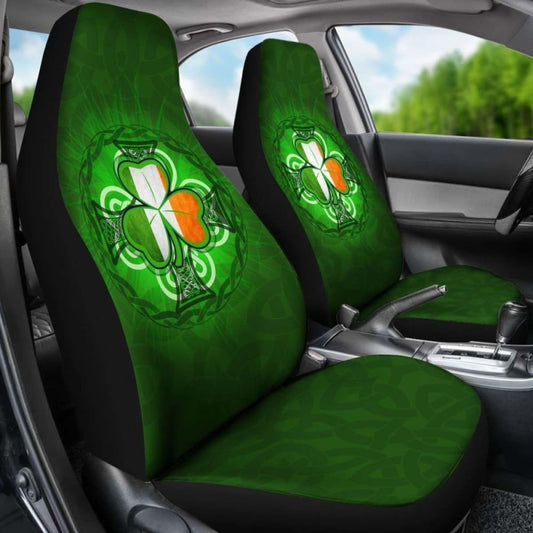 Ireland Car Seat Cover - Shamrock With Celtic Cross - 160905