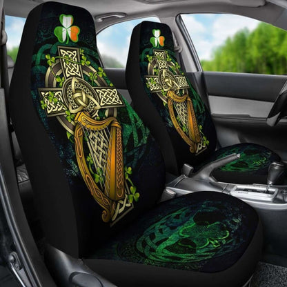 Ireland Celtic Car Seat Covers - Ireland Coat Of Arms With Celtic Cross - 160905