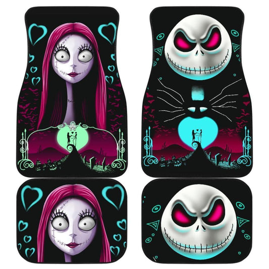 Jack And Sally Nightmare Before Christmas Front And Back Car Mats 101819 - YourCarButBetter