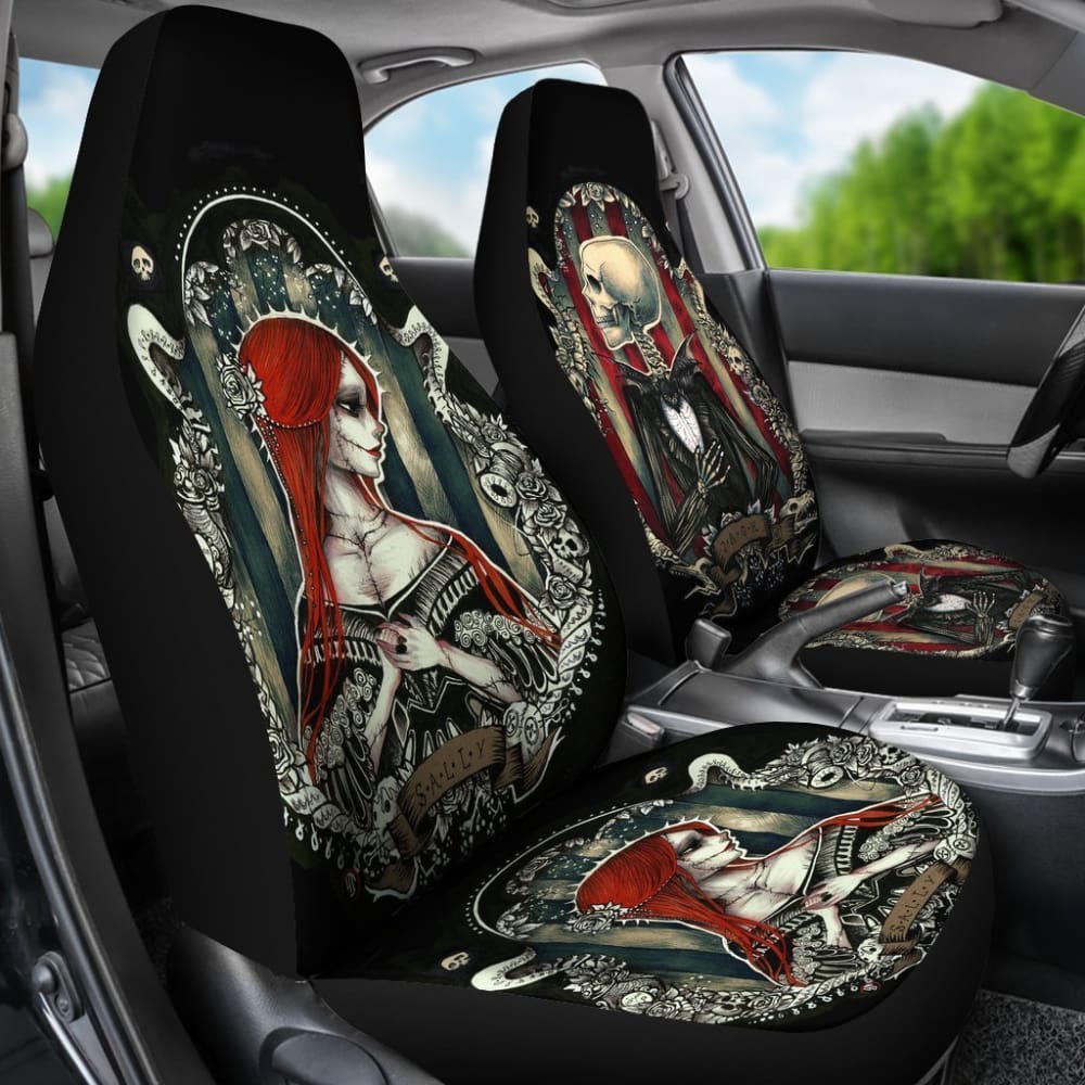 Jack And Sally The Nightmare Before Christmas Car Seat Covers 2 101819 - YourCarButBetter