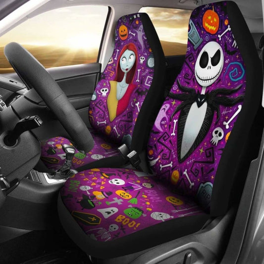 Jack & Sally Nightmare Before Christmas Love Story Car Seat Covers 3 Amazing 101819 - YourCarButBetter