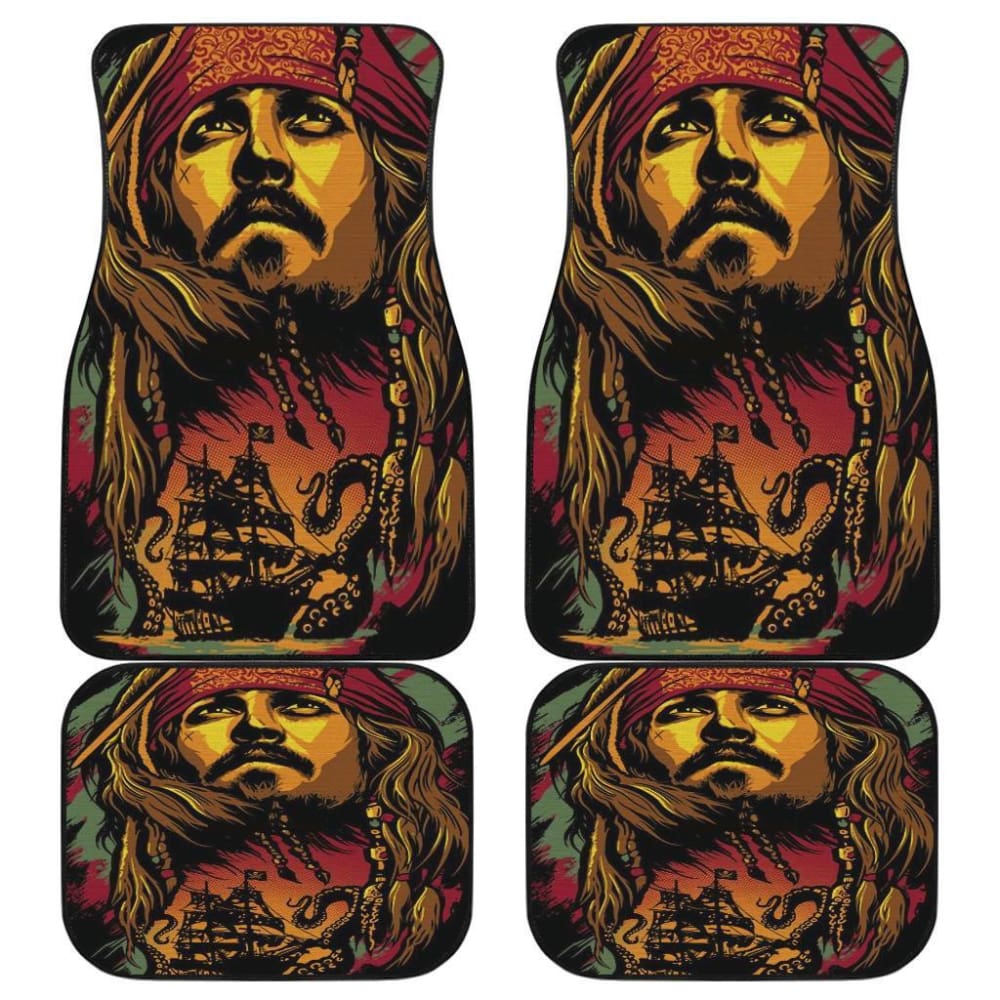 Jack Sparrow Art Car Floor Mats Pirates Of The Caribbean 210101 - YourCarButBetter