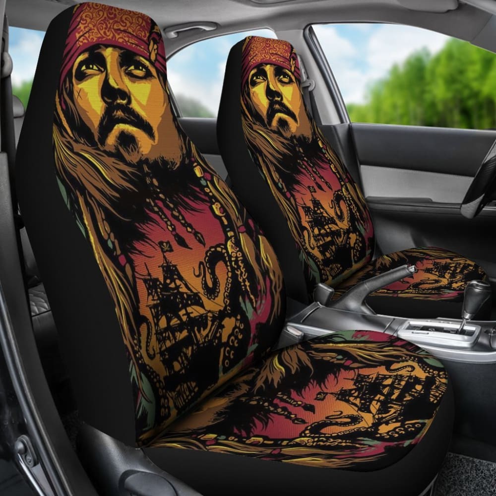 Jack Sparrow Art Car Seat Covers Pirates Of The Caribbean 210101 - YourCarButBetter