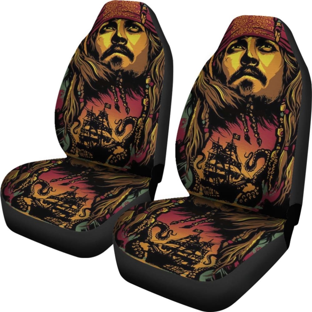 Jack Sparrow Art Car Seat Covers Pirates Of The Caribbean 210101 - YourCarButBetter