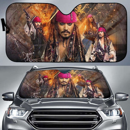 Jack Sparrow Car Sun Shade Pirates Of The Caribbean T041820 102507 - YourCarButBetter