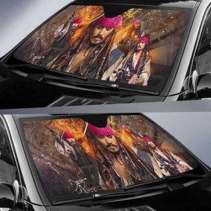 Jack Sparrow Car Sun Shade Pirates Of The Caribbean T041820 102507 - YourCarButBetter
