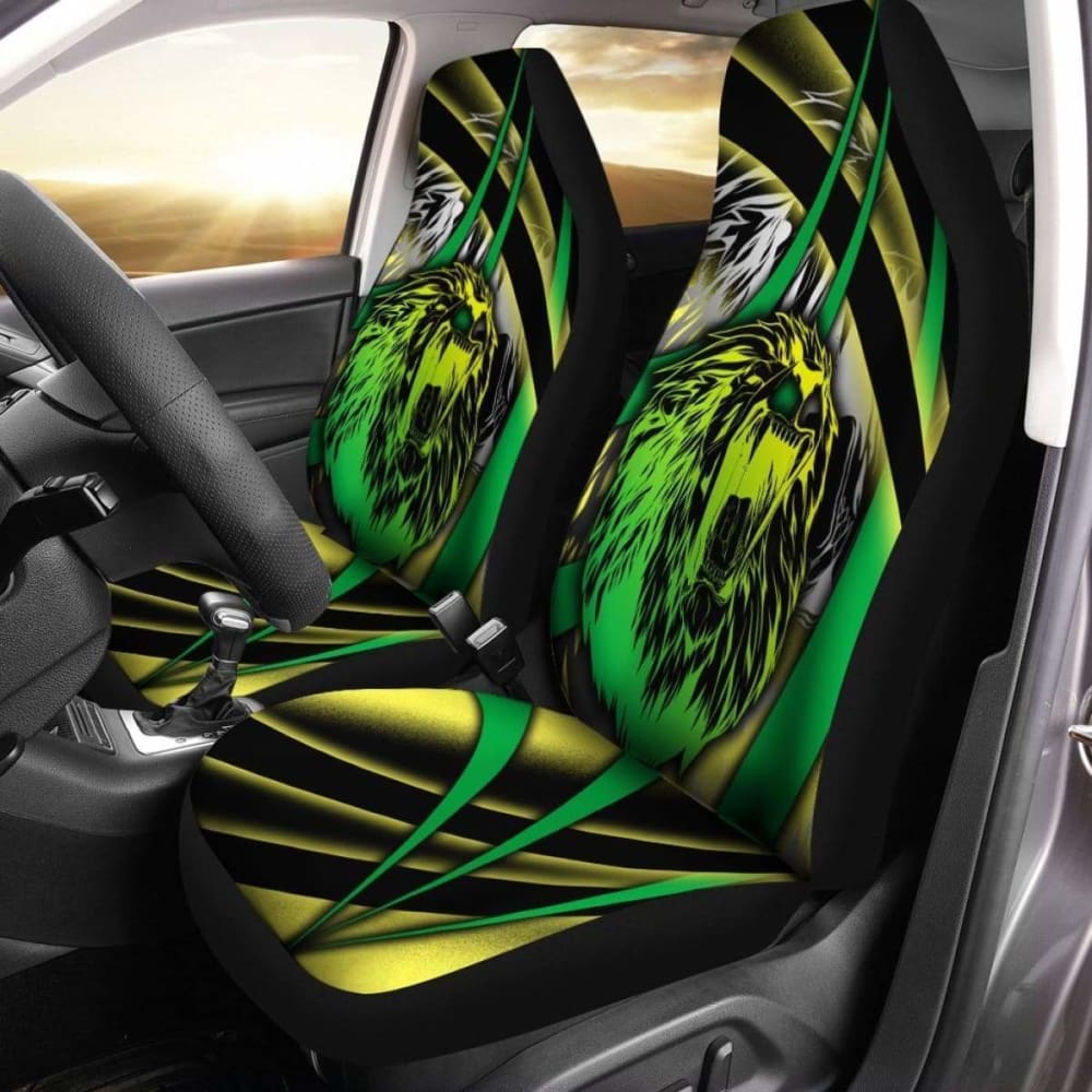 Jamaica Car Seat Covers - Jamaica Lion With Flag Colors - Amazing 161012