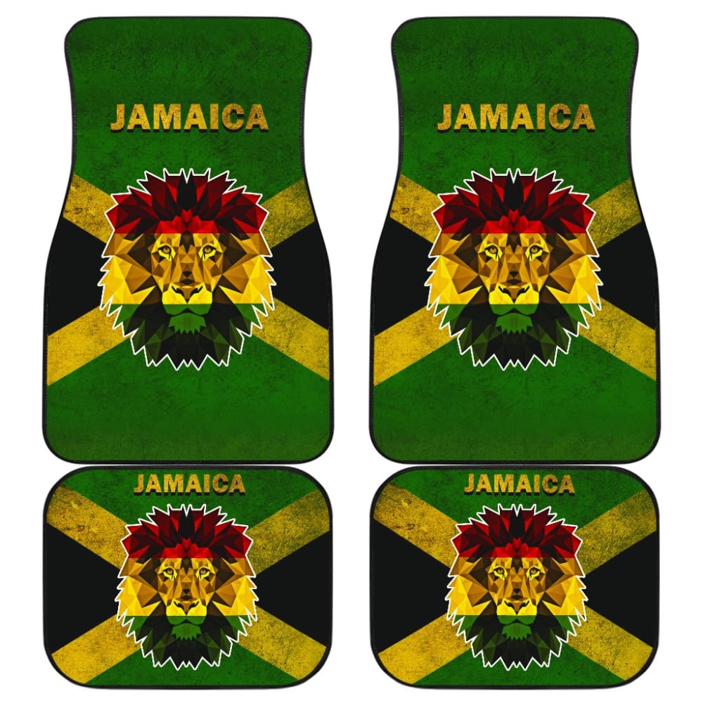 Jamaica Flag Car Floor Mats With Lion 210501 - YourCarButBetter
