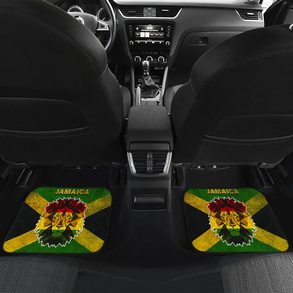 Jamaica Flag Car Floor Mats With Lion 210501 - YourCarButBetter
