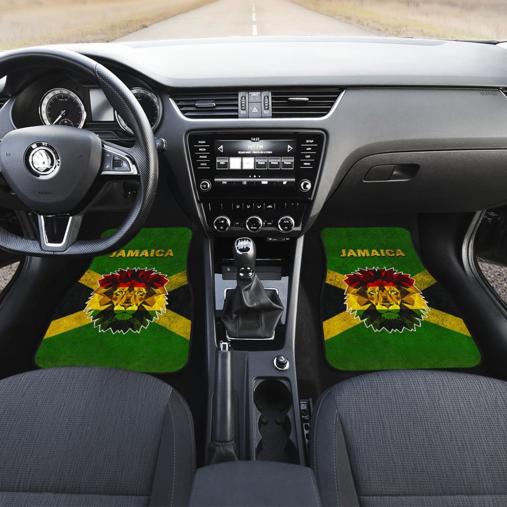 Jamaica Flag Car Floor Mats With Lion 210501 - YourCarButBetter