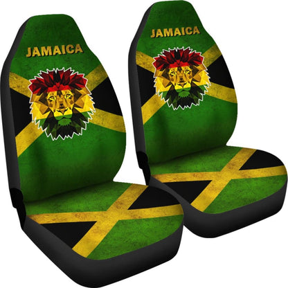 Jamaica Flag Car Seat Covers With Lion 210501 - YourCarButBetter