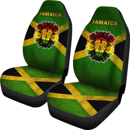 Jamaica Flag Car Seat Covers With Lion 210501 - YourCarButBetter