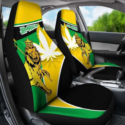 Jamaica Lion Car Seat Covers Flag Version Amazing 161012