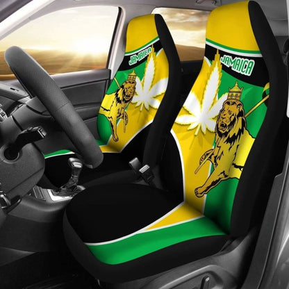 Jamaica Lion Car Seat Covers Flag Version Amazing 161012