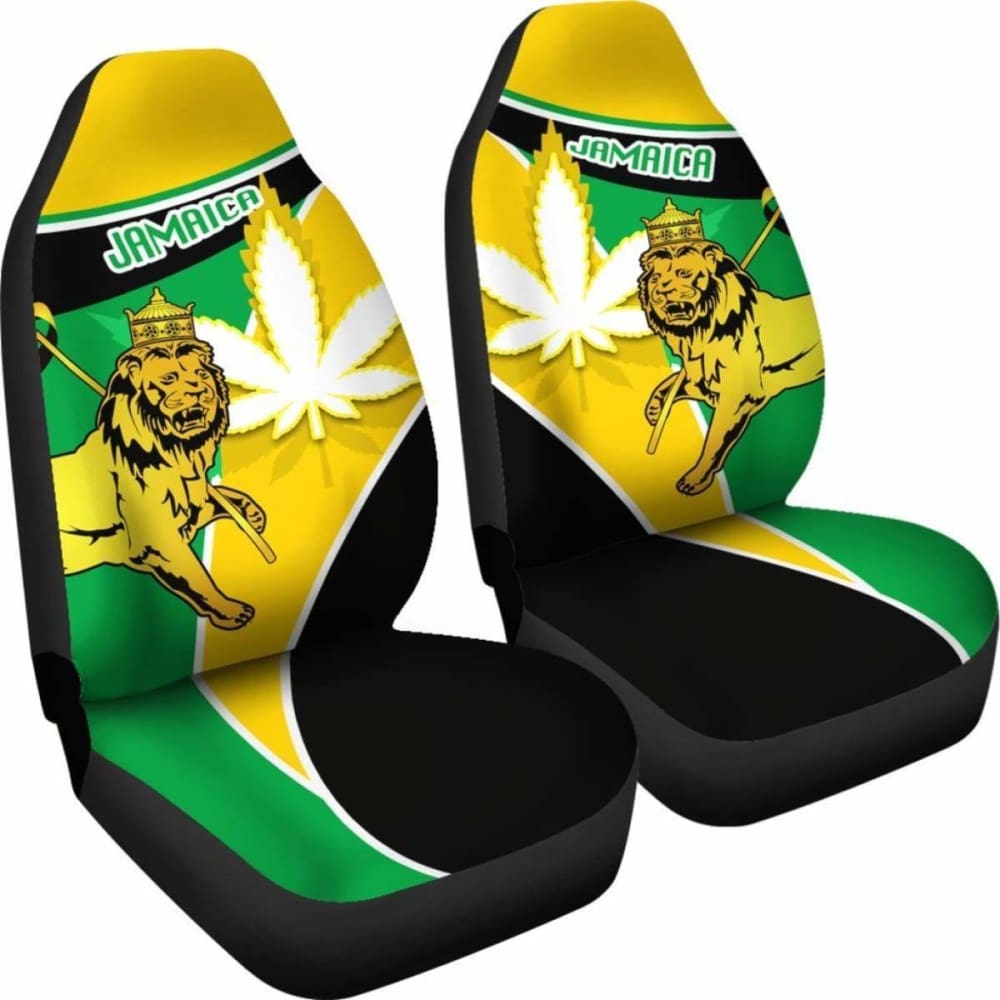 Jamaica Lion Car Seat Covers Flag Version Amazing 161012
