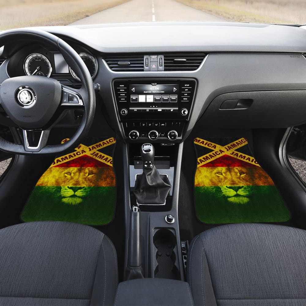 Jamaican Flag And Lion Spirit Car Floor Mats 210501 - YourCarButBetter