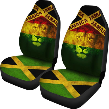 Jamaican Flag And Lion Spirit Car Seat Covers 210501 - YourCarButBetter