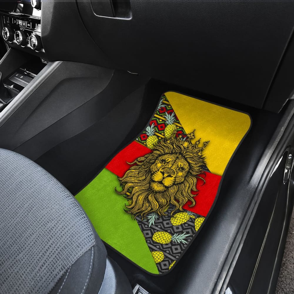 Jamaican Flag Lion Car Floor Mats Custom Accessories Gifts 210401 - YourCarButBetter