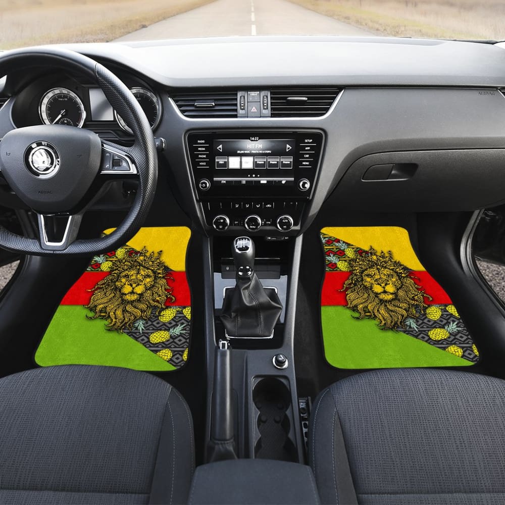 Jamaican Flag Lion Car Floor Mats Custom Accessories Gifts 210401 - YourCarButBetter