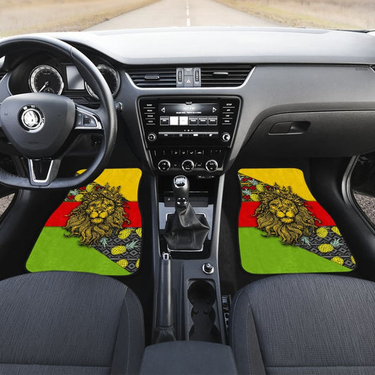 Jamaican Flag Lion Car Floor Mats Custom Accessories Gifts 210401 - YourCarButBetter