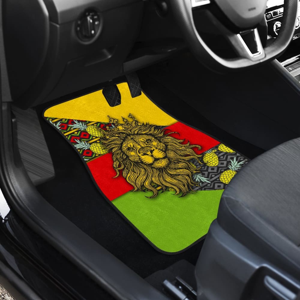 Jamaican Flag Lion Car Floor Mats Custom Accessories Gifts 210401 - YourCarButBetter