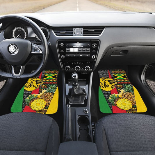 Jamaican Flag Lion Fruit Car Floor Mats 210401 - YourCarButBetter