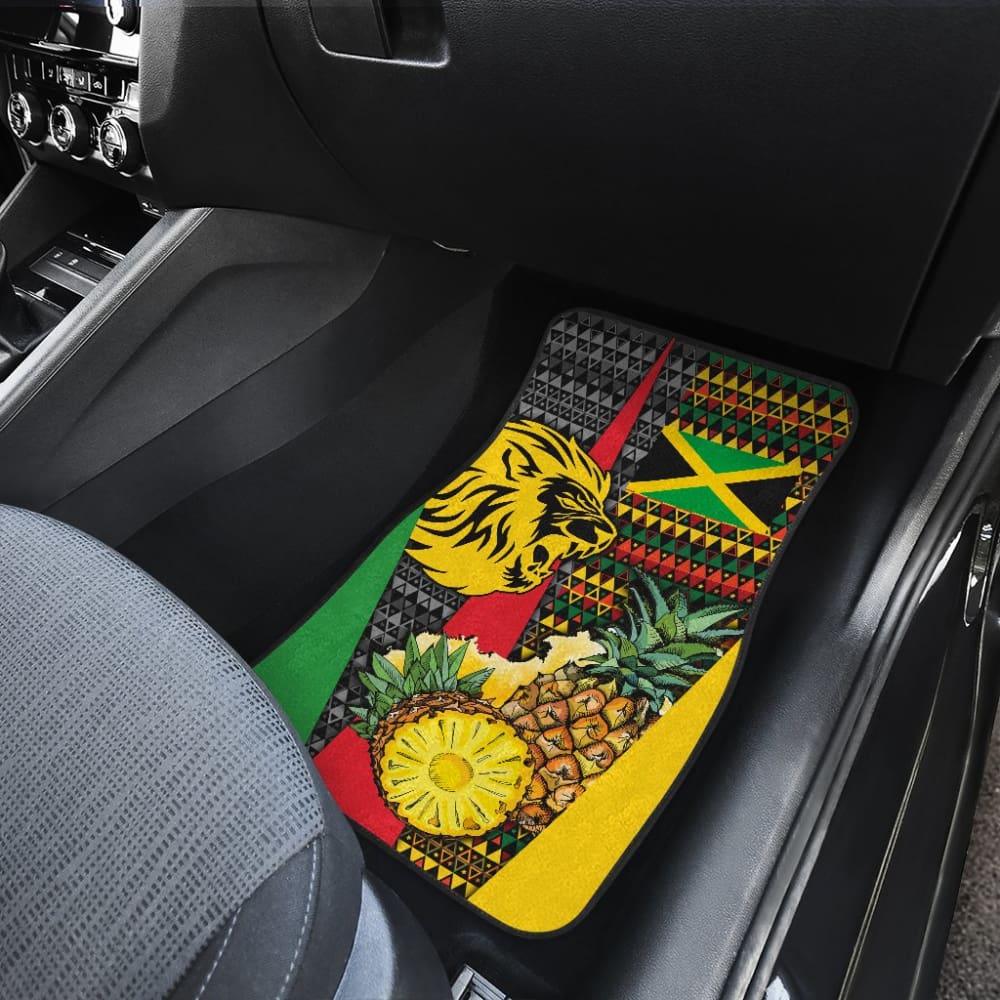 Jamaican Flag Lion Fruit Car Floor Mats 210401 - YourCarButBetter