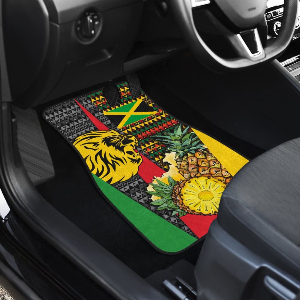 Jamaican Flag Lion Fruit Car Floor Mats 210401 - YourCarButBetter