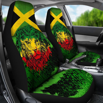 Jamaican Lion Flag Car Seat Covers Protectors 211002