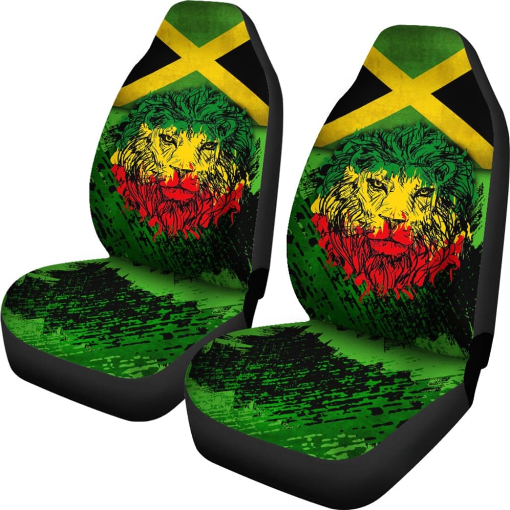 Jamaican Lion Flag Car Seat Covers Protectors 211002