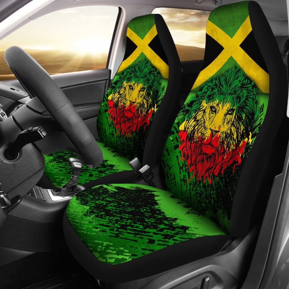 Jamaican Lion Flag Car Seat Covers Protectors 211002