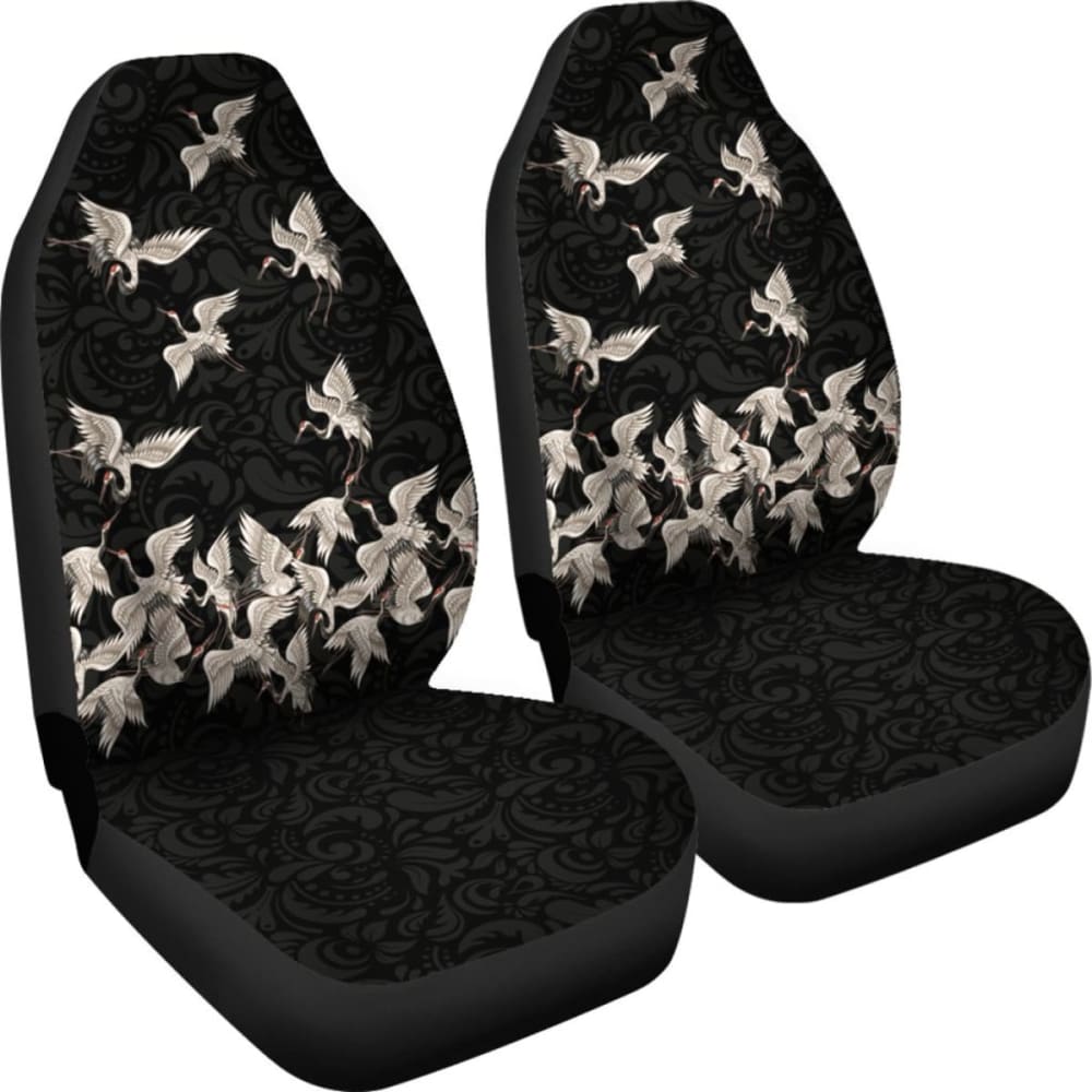 Japan Red Crowned Crane Car Seat Covers 094201 - YourCarButBetter