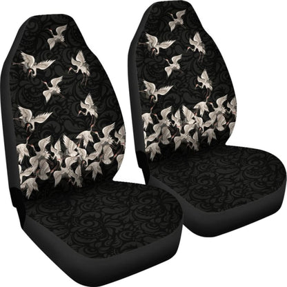 Japan Red Crowned Crane Car Seat Covers 094201 - YourCarButBetter