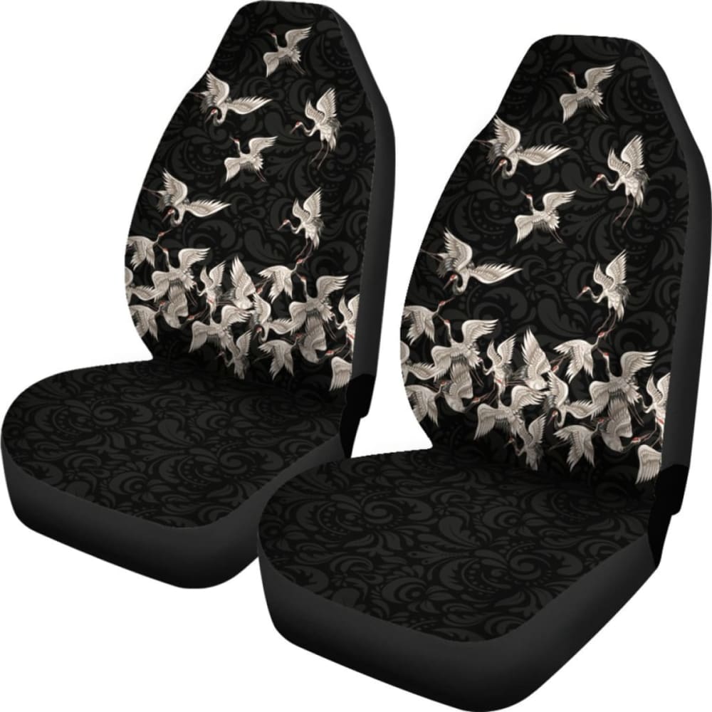 Japan Red Crowned Crane Car Seat Covers 094201 - YourCarButBetter