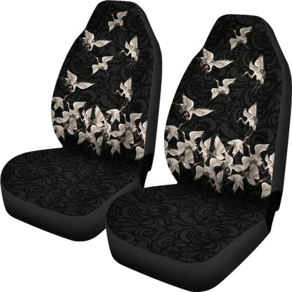 Japan Red Crowned Crane Car Seat Covers 094201 - YourCarButBetter