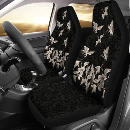 Japan Red Crowned Crane Car Seat Covers 094201 - YourCarButBetter