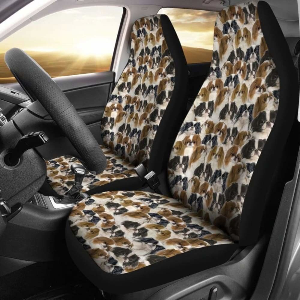 Japanese Chin Full Face Car Seat Covers 094201 - YourCarButBetter