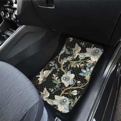 Japanese Crane Ornament Elements Front And Back Car Mats 094201 - YourCarButBetter