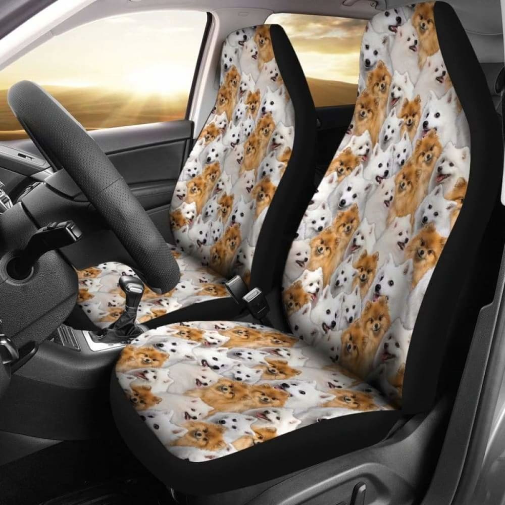 Japanese Spitz Full Face Car Seat Covers 094201 - YourCarButBetter