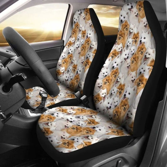 Japanese Spitz Full Face Car Seat Covers 094201 - YourCarButBetter